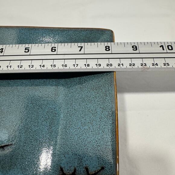 Pier 1 Tranquil Square Salad Plates 8" Stoneware Green Cherry Blossoms Set of 5 - Picture 9 of 10